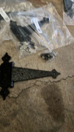 Black Cast Iron Decorative Strap Hinges