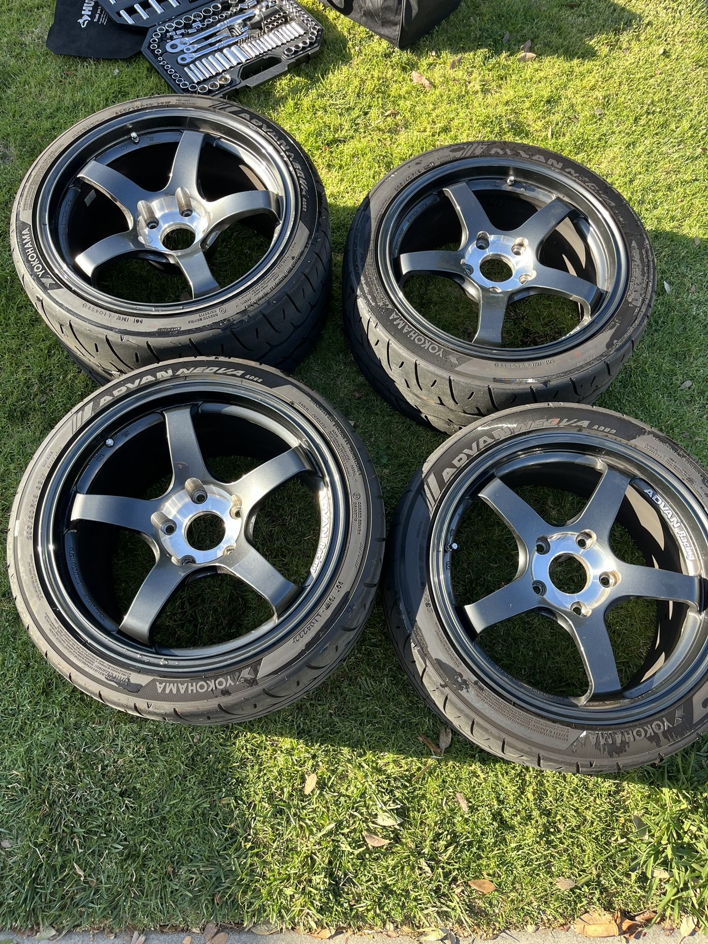 Advan TC3 5x130 18x8 18x11 With Yokohama AD09 for Sale in Chino