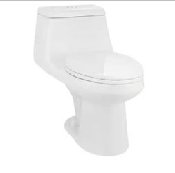 McClure 12 inch Rough In One-Piece 1.1 GPF/1.6 GPF Dual Flush Elongated Toilet in White Seat Included