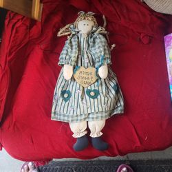Home Sweet Home Country Doll To Hang On Your Door Outside Or In Your House Homemade Very Cute
