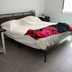 KING BED WITH MATTRESS & FRAME – $250