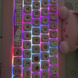 pink rgb kitty keyboard