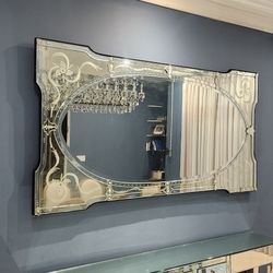 ✨ Venetian Mirrored Console & Etched Mirror Set ✨