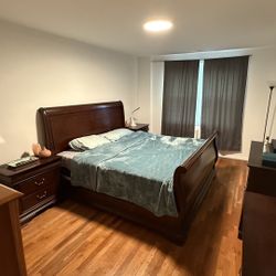 King bed With Mattress + dressers  Bedroom Set + Desk