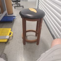 Upholstered Wood Swivel Bar Stool