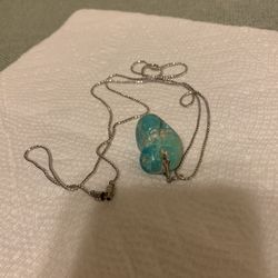 Turquoise Looking Stone With Chain