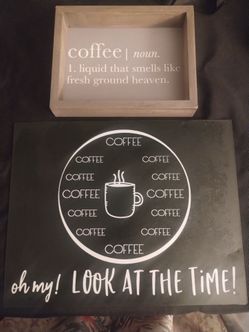 Two coffee signs $12 for both