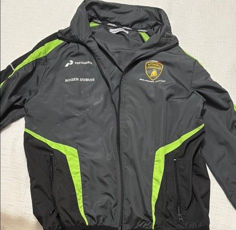 Lamborghini Windbreaker in Gray with Neon Green- Men's M