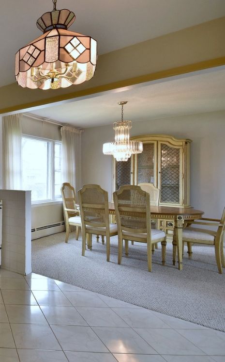 Antique dining table and chairs and matching hutch cabinet