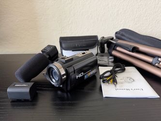 HD Video Camera Set with Microphone and Tripod for Recording and Content Creation – ASAP