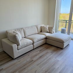 New Beige Sofa Cloud Couch Sectional