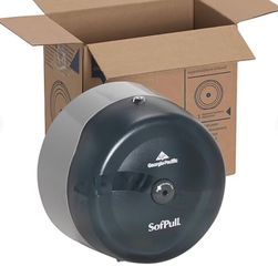 Two SofPull Georgia-Pacific High-Capacity Center Pull Bathroom Dispensers