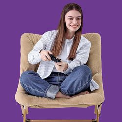 OAKHAM Comfy Chair for Adults, Soft Faux Fur Folding Lounge for Bedroom Living Room Dorm Rooms Flexible Reading Chair for Teens Kids, X-Large Foldable