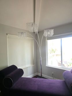 Crystal 3-Arm Arc Floor Lamp – Like New