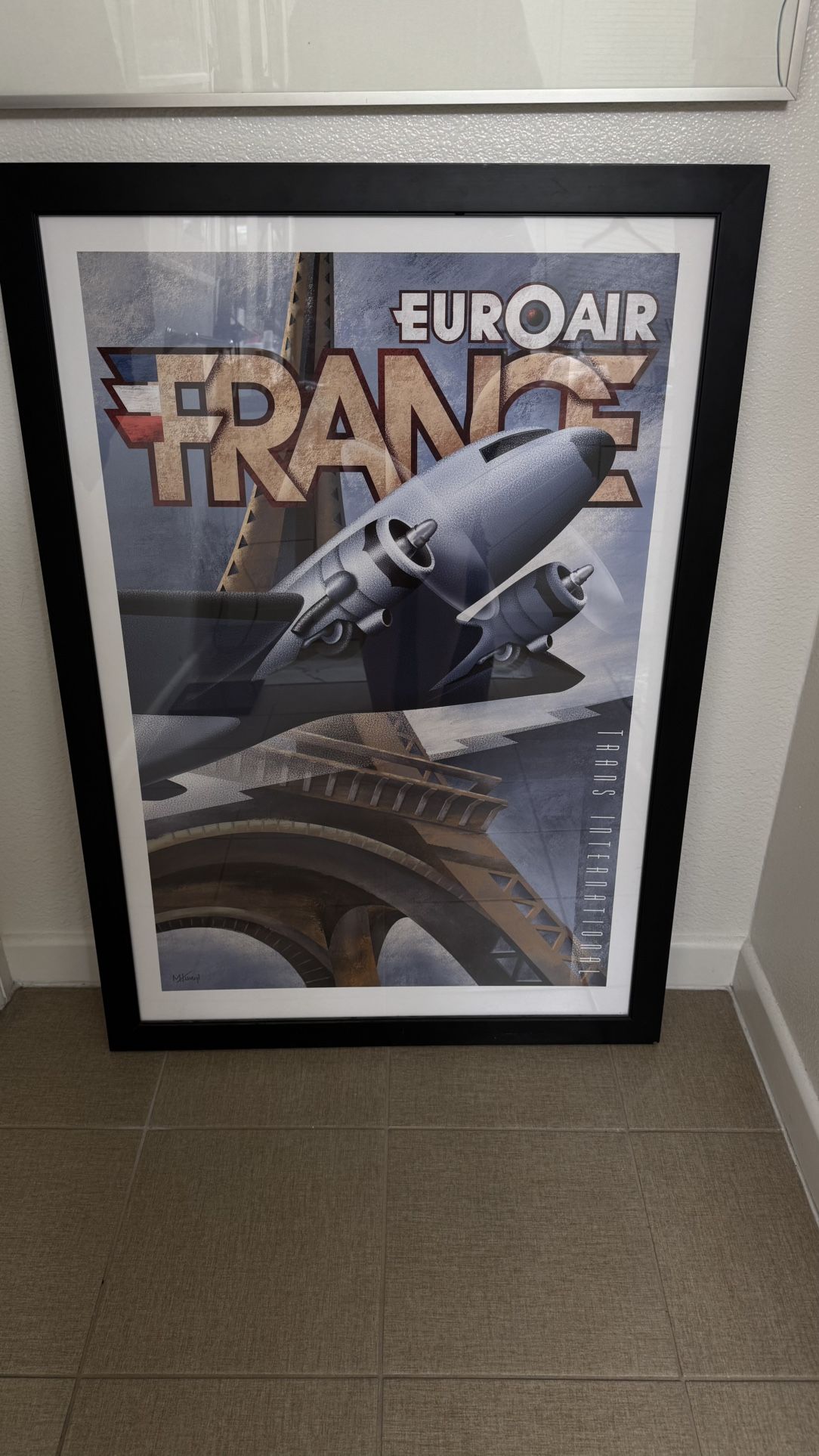 Retro Art Print - "Euroair France" by Michael Kungl (Framed) 42,5 x 30 inch