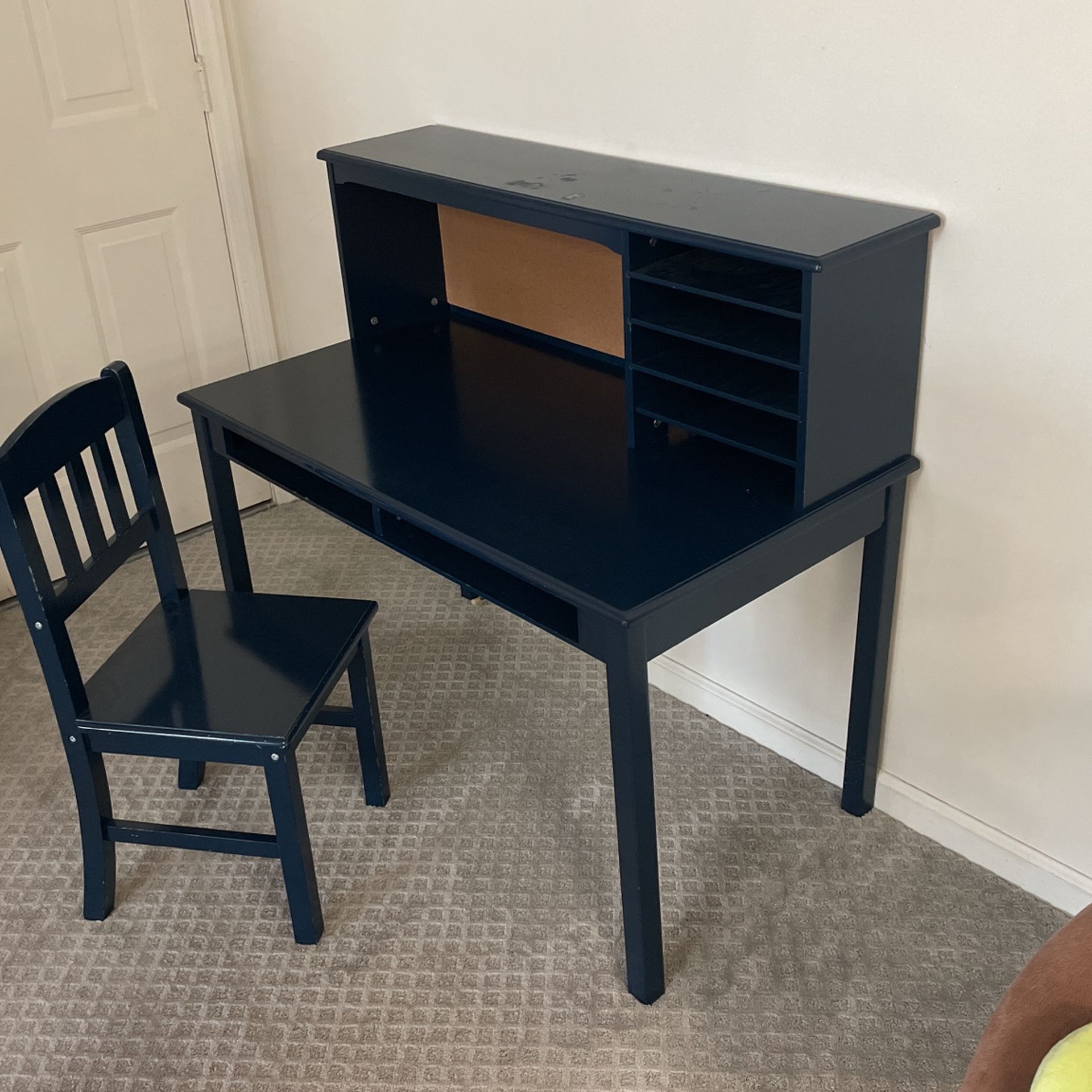 Desk With Chair And Shelves