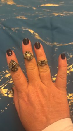 Set of 3 Vintage-Style Silver Rings
