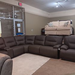 Brown Real Leathered Couch 10$ Down