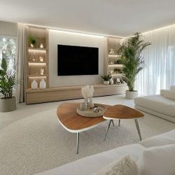 LUXURY MODANI COFFEE TABLE SET WALNUT