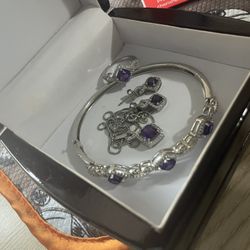 Amethyst Cubic Zirconia 4-piece jewelry set