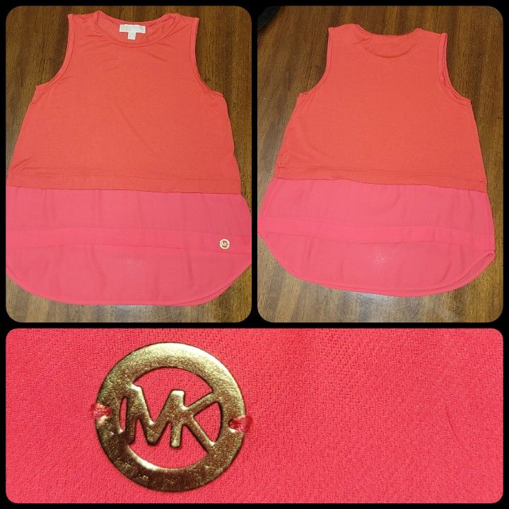Michael Kors Layered Chiffon Tank Top- Medium