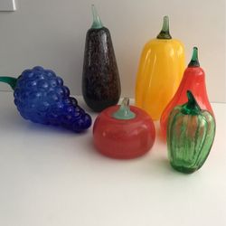 Vintage Salute Italian Hand Blown Glass Vegetables