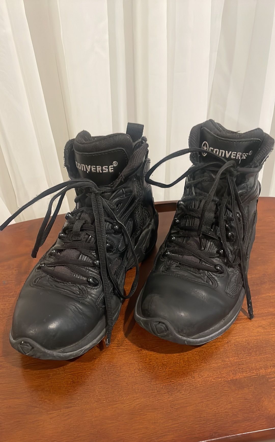 Black Leather CONVERSE Tactical Boots