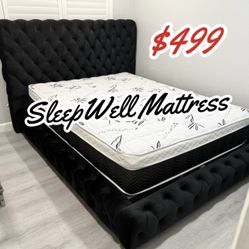 New Queen Bed Frame With Mattress 