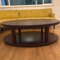 Barbara Barry Oval Coffee Table Dark Wood 