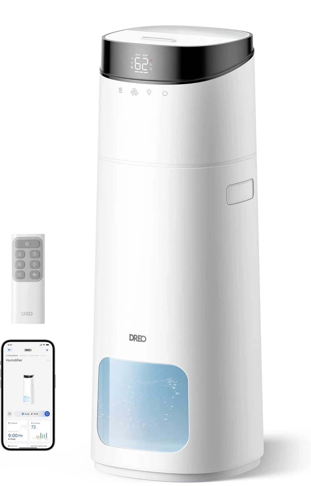 Dreo 16L Smart Humidifier Large Room 1000 ftยฒ, 130H Cool Mist Air Humidifiers for Bedroom Plants Baby, Top Fill, Remote/Touch/Voice & APP Control, Sel