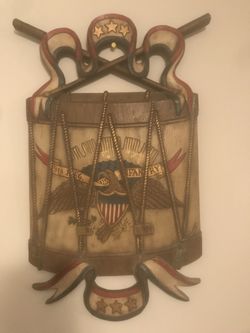 Vintage Drum Wall Plaque 9th Reg. US Infantry wooden