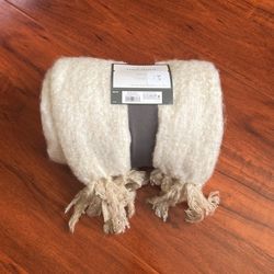 Threshold Throw Blanket Fringed Tan Cream 50" X 60" NEW
