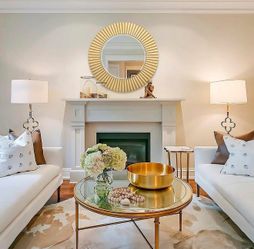 Gold Mirror for Wall Decor, 30'' X 30'' Round Decorative Wall Mirror with Wood Frame, Elegant Accent Mirror for Living Room, Entryway, Bathroom