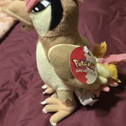Vintage Pidgeotto Plush Pokemon Nintendo Play-By-Play With Tags 1999