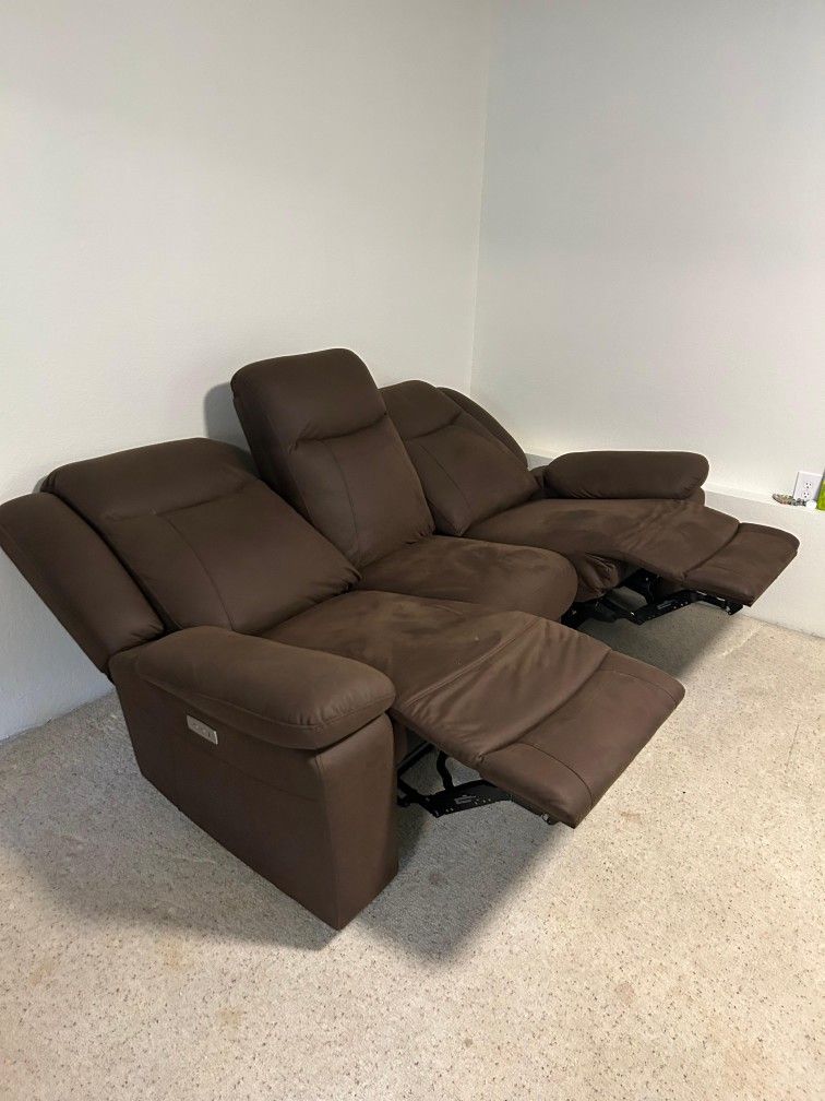 Reclining microfiber couch