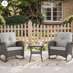 Brand New Patio Bistro Set Black Wicker