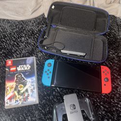 Nintendo Switch OLED Model With Neon Red&Blue Joycons