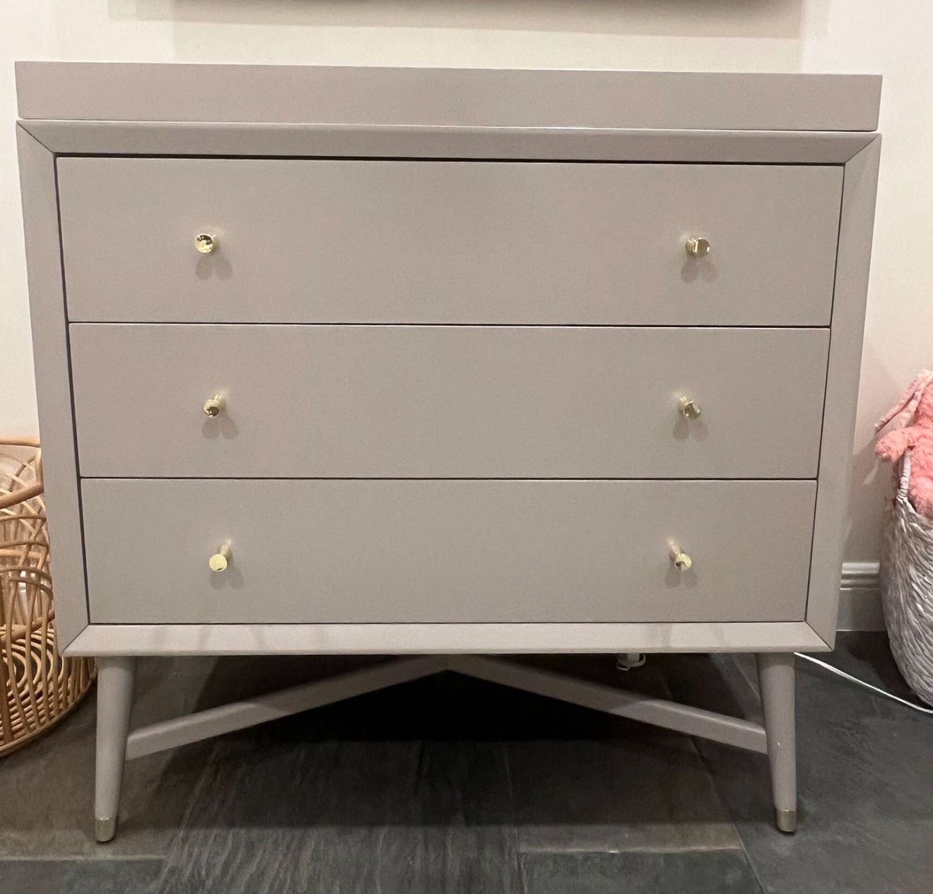 Gray Nursery Kids Dresser