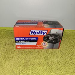 Hefty Ultra Strong Blackout Scent Free 50 Trash Bags 13 Gallons 