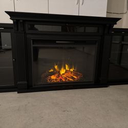 TV Stand Electric Fireplace Bookshelf