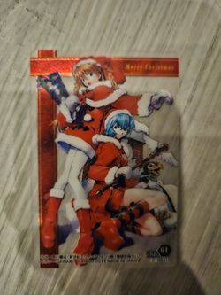 Neon Genesis Evangelion Wafer Card (Rei +Asuka Christmas)