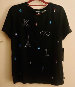 Karla Lagerfeld Paris Blouse – Size M – Black – New ✨