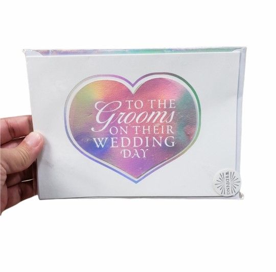 Punch Studio Embellished 5"x7" Greeting Card To The Grooms On Their Wedding Day