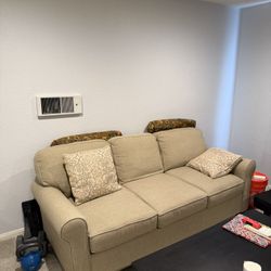 Wide 3-cushion Fabric Sofa