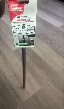Diablo Amped Rebar Demon Vacuum Hammer Drill Bit Dia. 3/4! WL TL 16" 22" Fast & Clean Holes In Concrete, Reinforced Concrete, Brick & Masonry