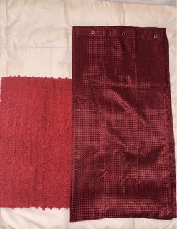 Shower curtain and bath rug
