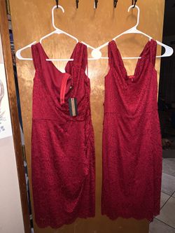 Two. Matching Beautiful Red Dresses. $8.ea.
