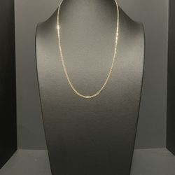 20” 14K Yellow Gold Curb Necklace 
