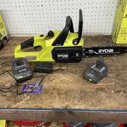 RYOBI ONE+ 18V 10 in. Cordless Battery Chainsaw (w/battery 1.5Ah And Charger 