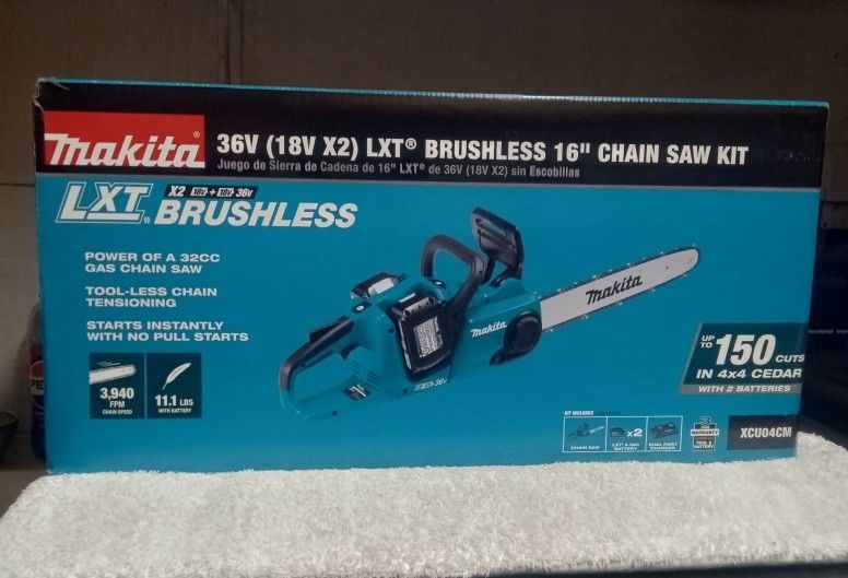 Makita CHAINSAW LXT 16 In X2 (36V)/ Brand New/ For $300